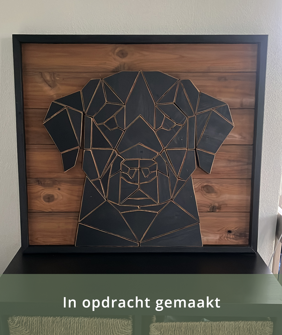 Labrador Houtkunst kunstwerk JRH hout hond zwart